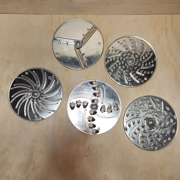 Vintage Mouli-Julienne Rotary Slicer, Shredder, and Grater with 5 Blades - Picture 8 of 9